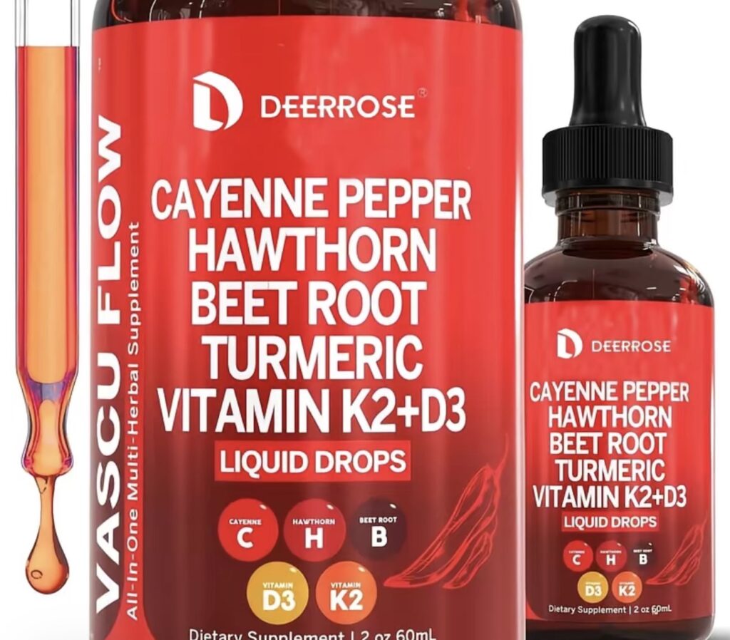 Dear ROSE, cayenne pepper Hawthorn beetroot, turmeric, vitamin K2 plus D3 liquid drops